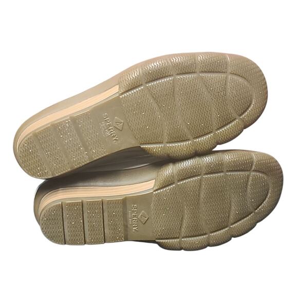 Sperry Top-Sider Saltwater Wedge Duck Boots Wool White Brown Size 6.5 - Picture 5 of 5